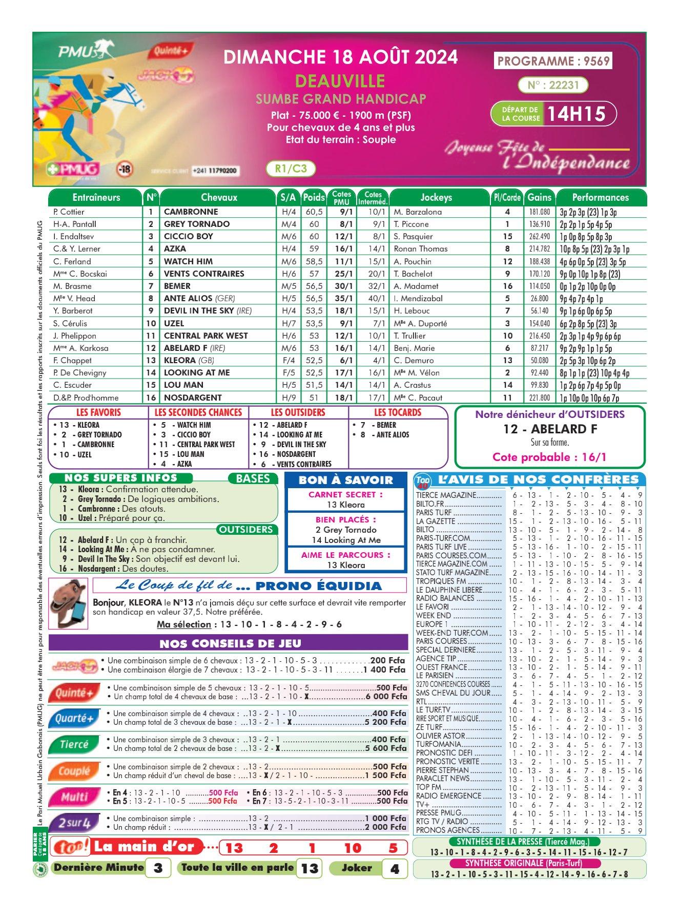 Programme du dimanche 18 aout 2024 imprimerie 1