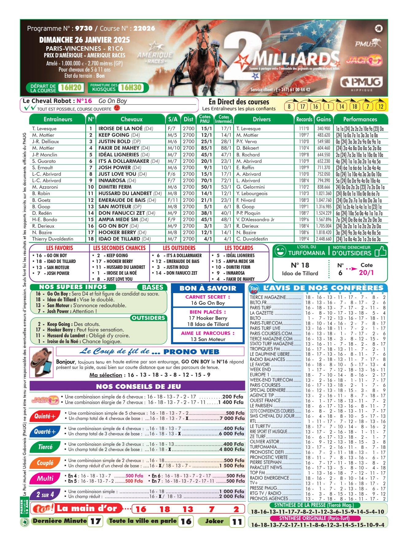 Programmes du dimanche 26 janvier 2025 1 1