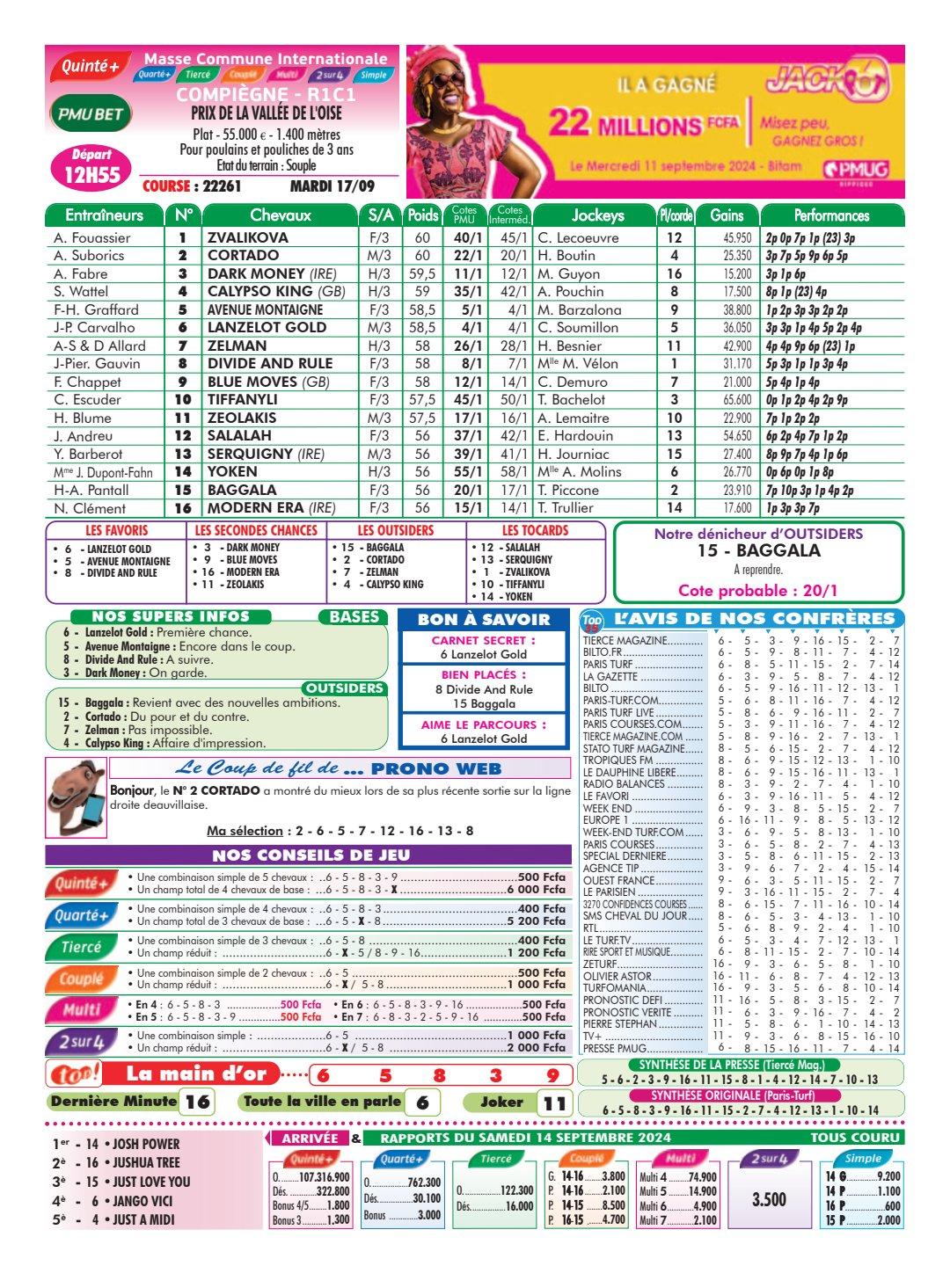 Programmes du mardi 17 septembre 2024 4