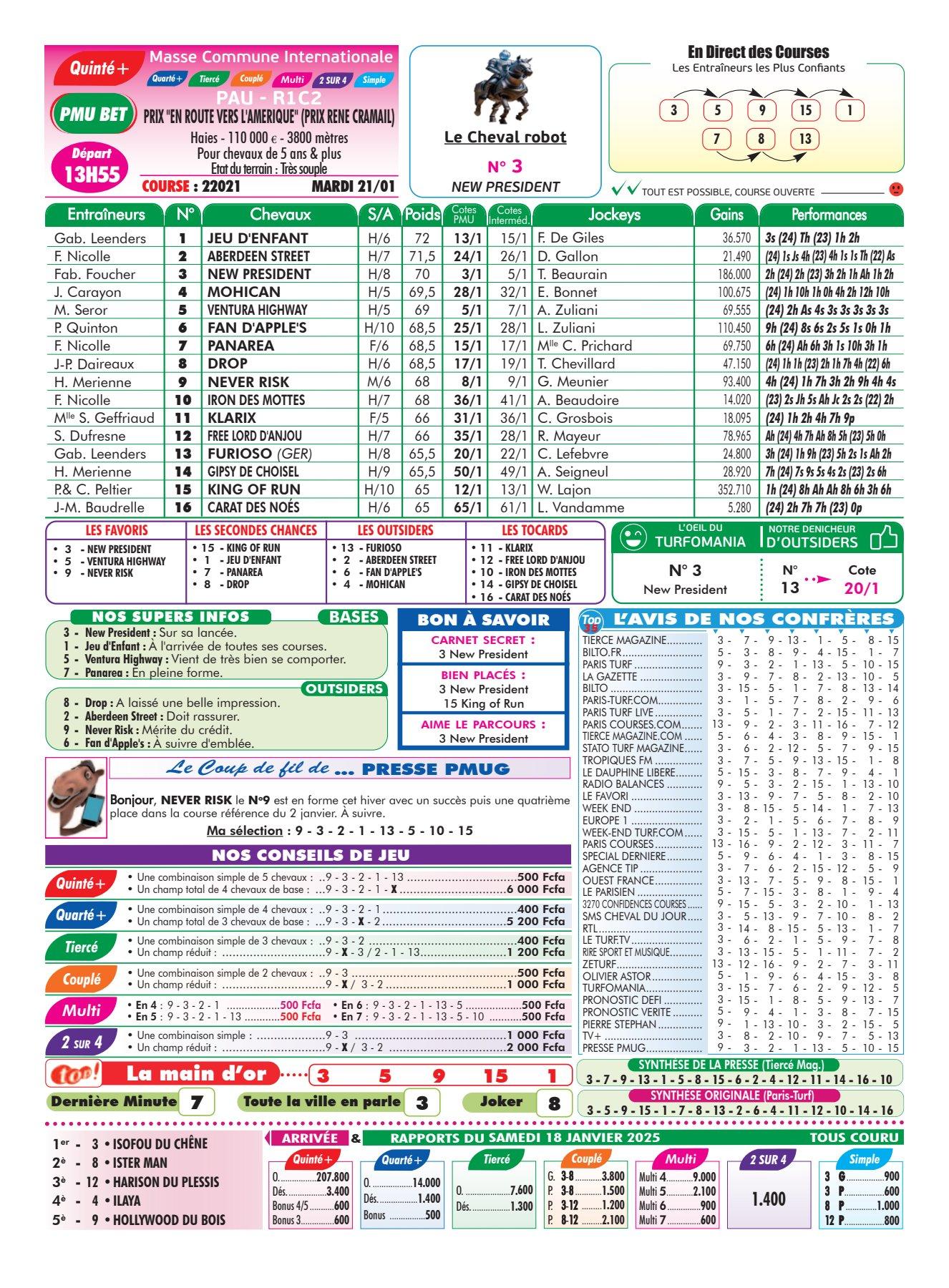 Programmes du mardi 21 janvier 2025 1 4