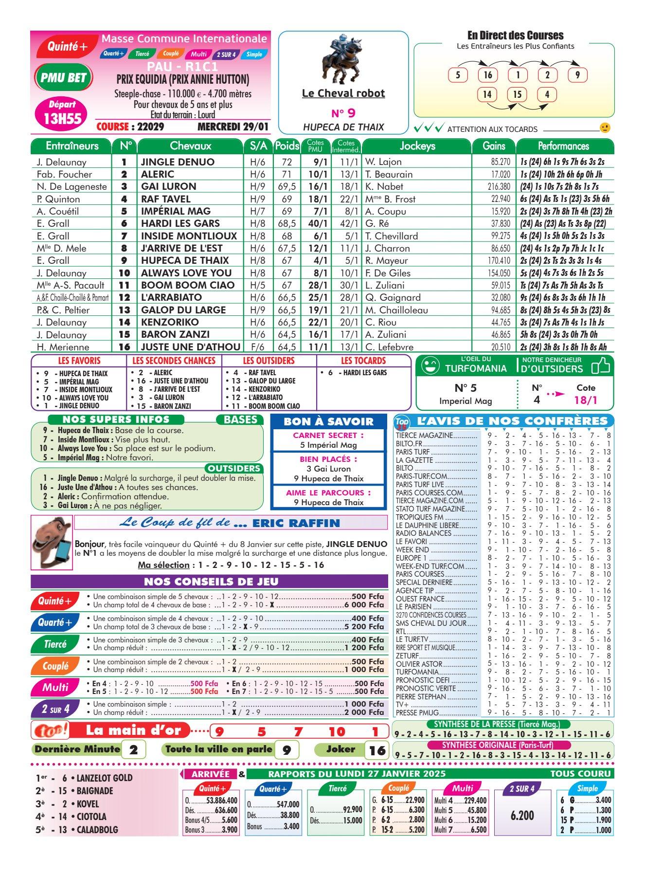 Programmes du mercredi 29 janvier 2025 1 4