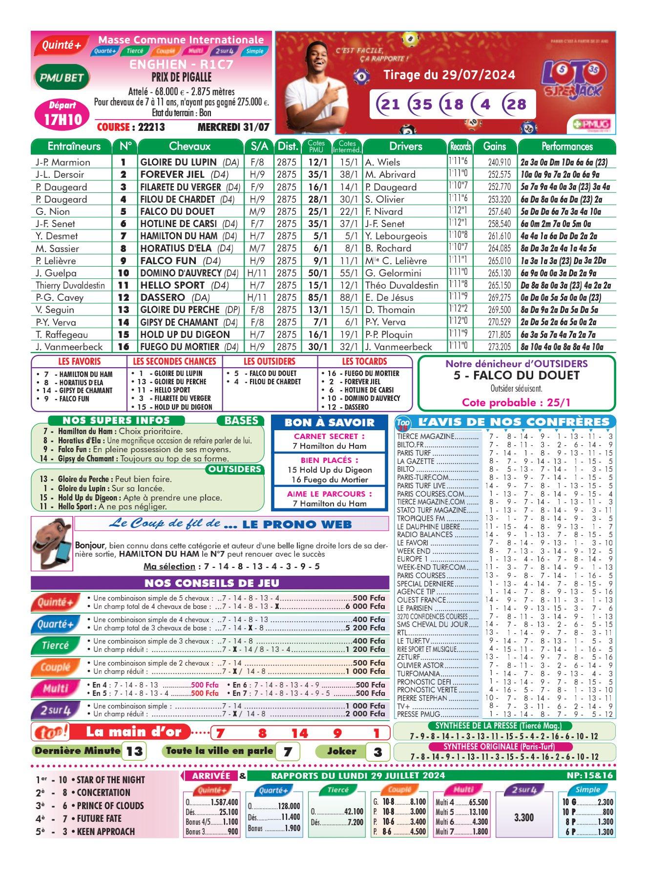 Programmes du mercredi 31 juillet 2024 4