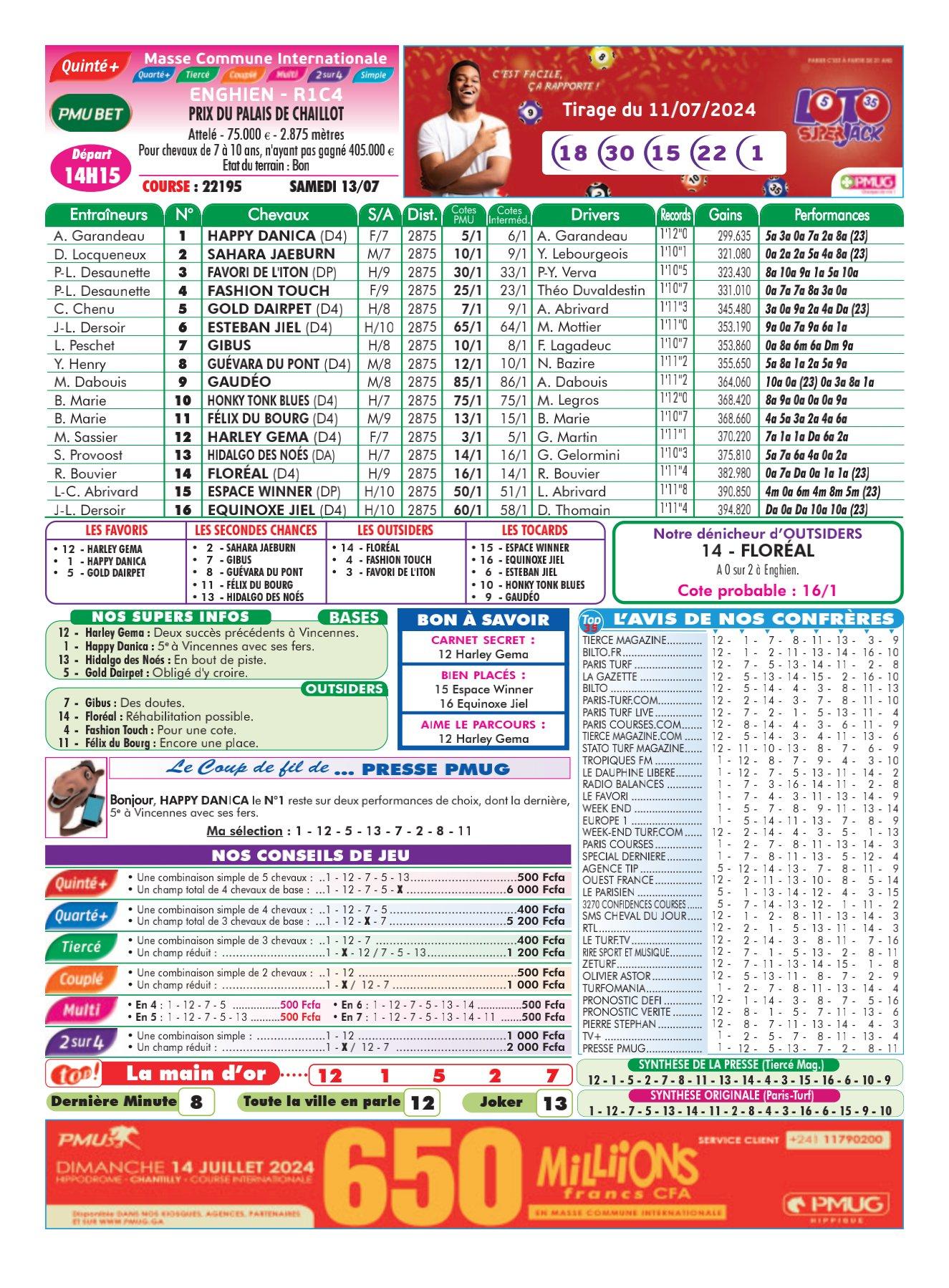 Programmes du samedi 13 07 2024 4