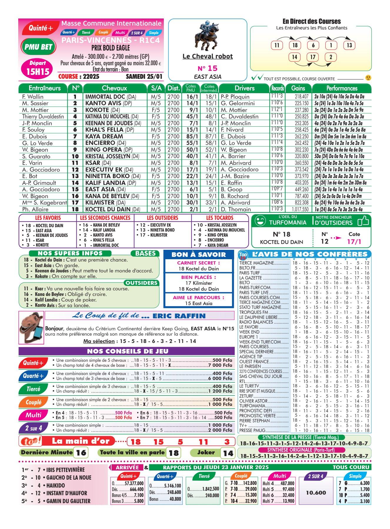 Programmes du samedi 25 janvier 2025 imprimerie 4