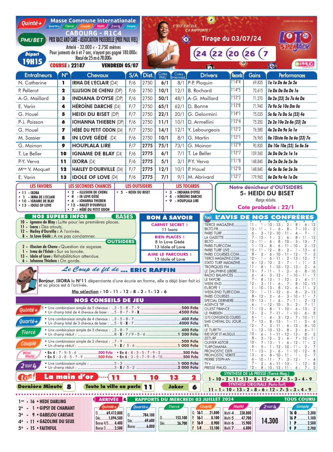 Programmes du vendredi 05 juillet 2024 imprimerie 4