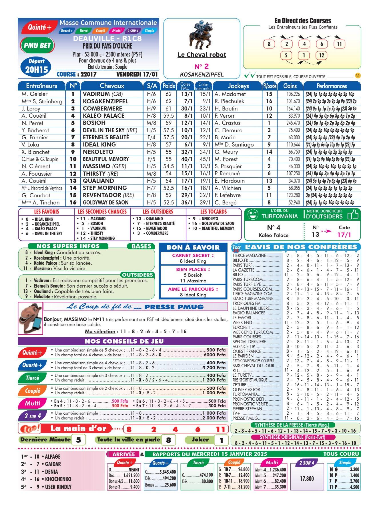 Programmes du vendredi 17 janvier 2025 4