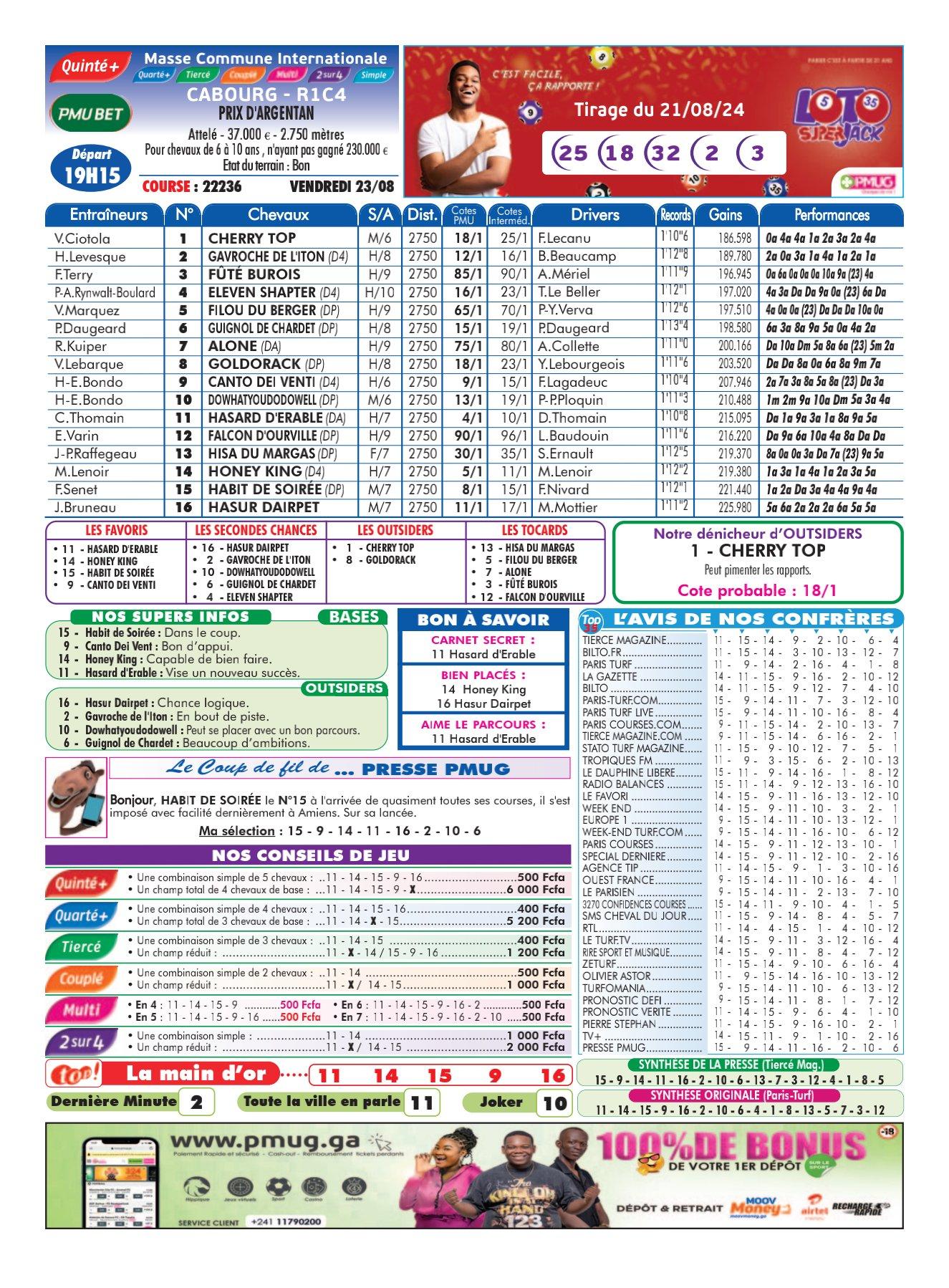 Programmes du vendredi 23 aout 2024 imprimerie 4