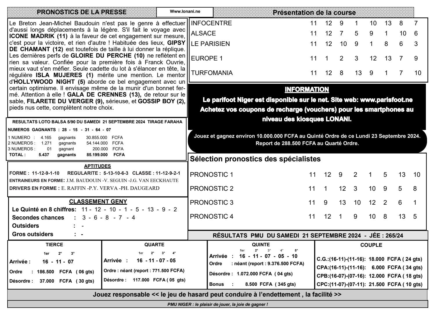 Quinte du lundi 23 septembre 2024 2