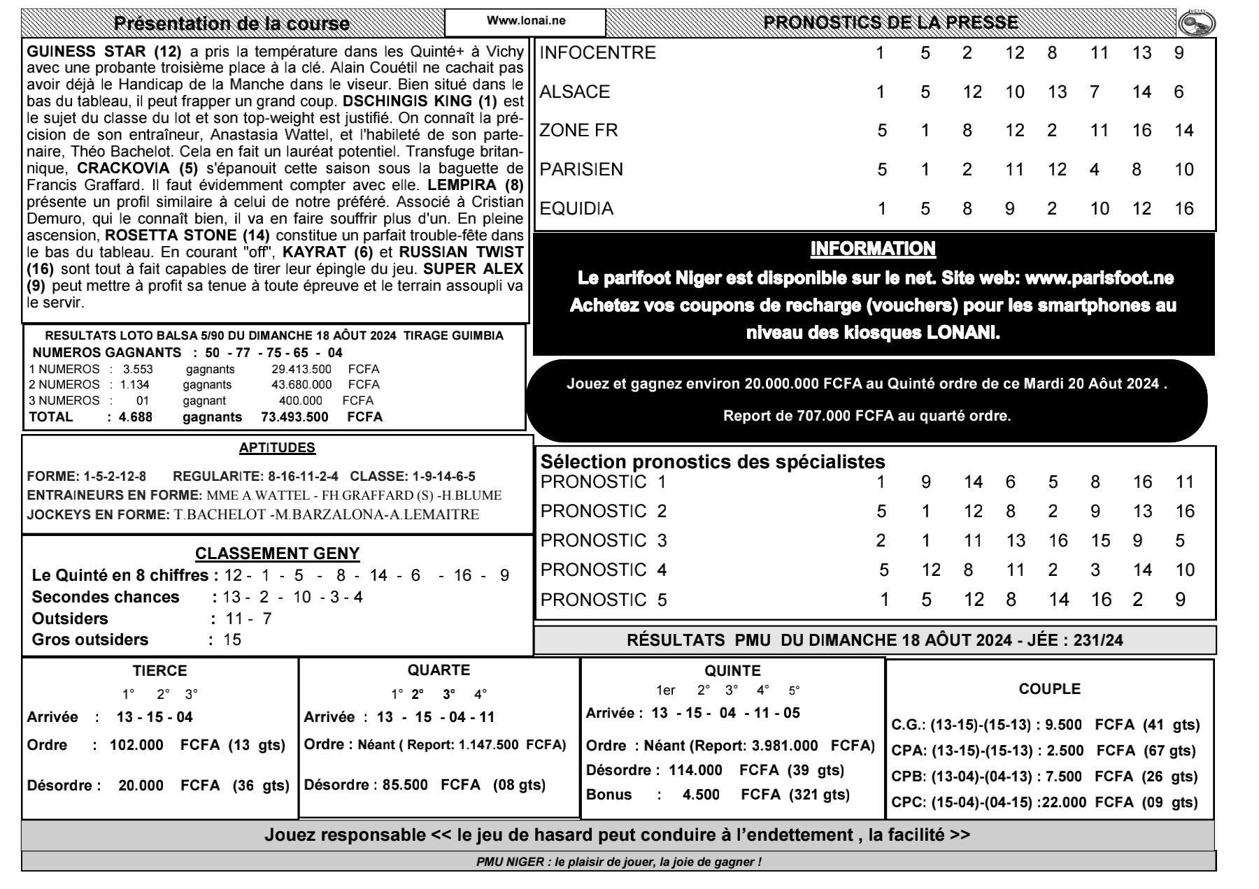 Quinte du mardi 20 aout 2024 2