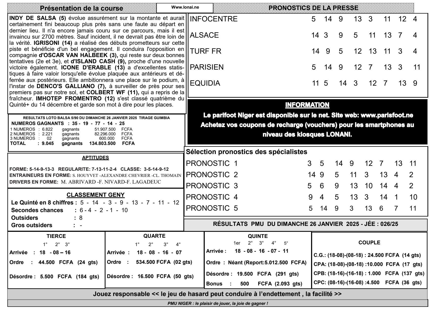 Quinte du mardi 28 janvier 2025 2