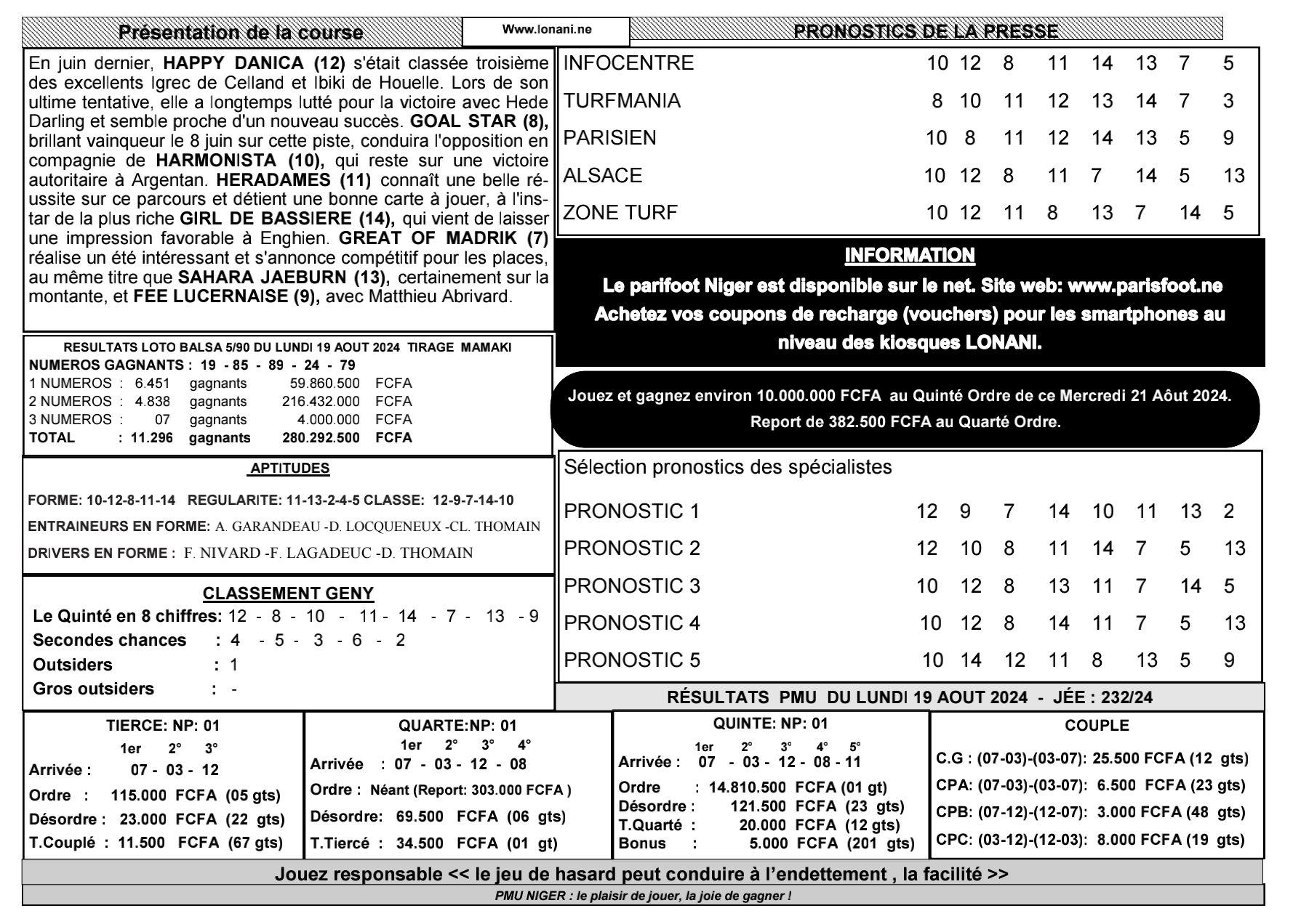 Quinte du mercredi 21 aout 2024 2