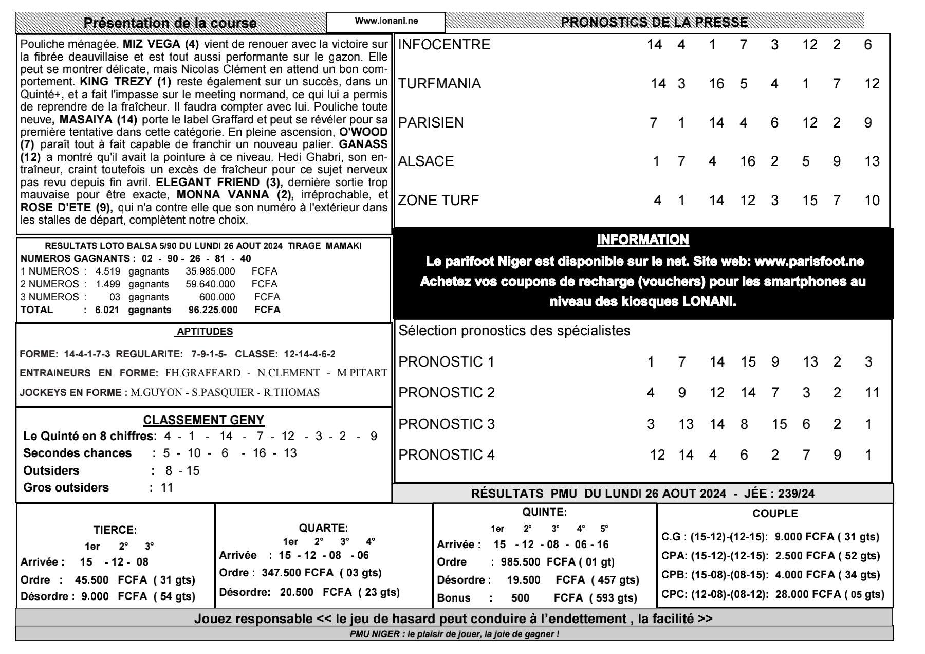 Quinte du mercredi 28 aout 2024 2